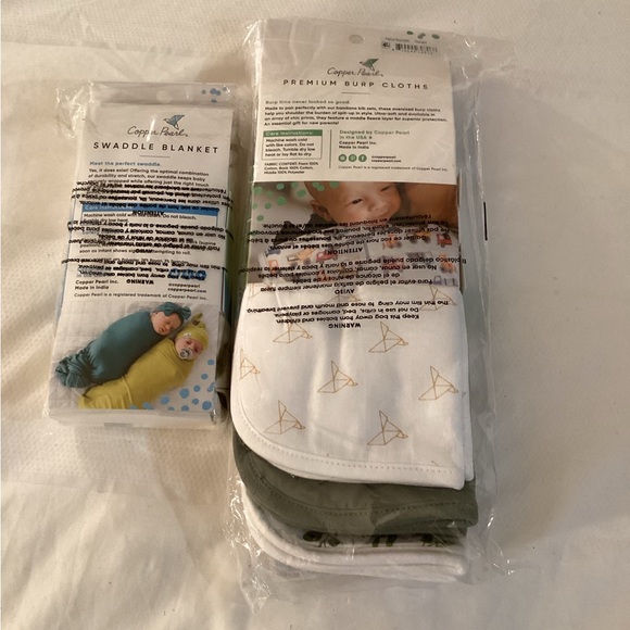 Copper Pearl Premium Burp Cloths & Swaddle Blanket - Picture 3 of 10